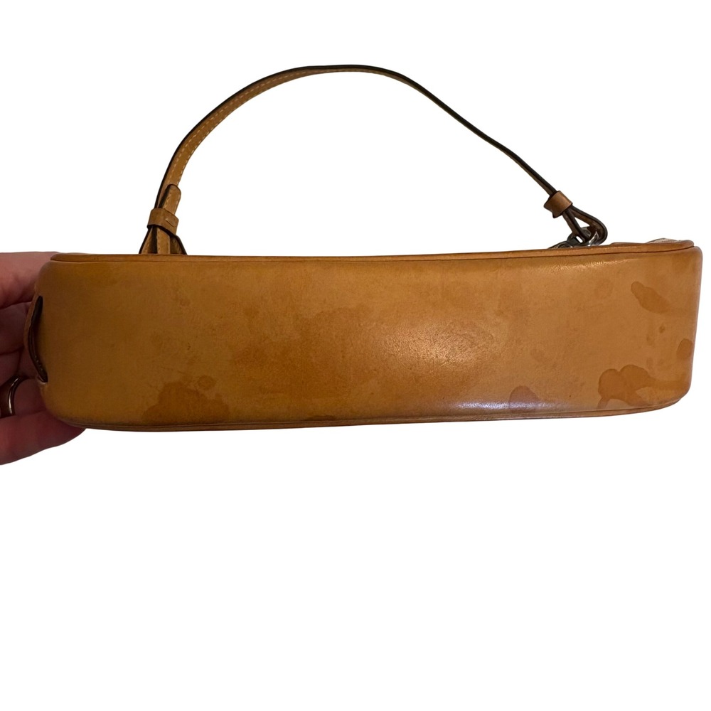 Vintage Coach Signature Demi Canvas Leather Y2K Shoulder Bag Brown Tan 6094 - Picture 4 of 16